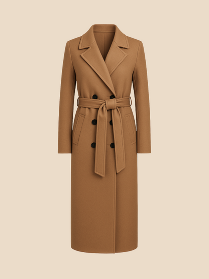 Róża | Klasyczny dwurzędowy płaszcz wełniany dla kobiet