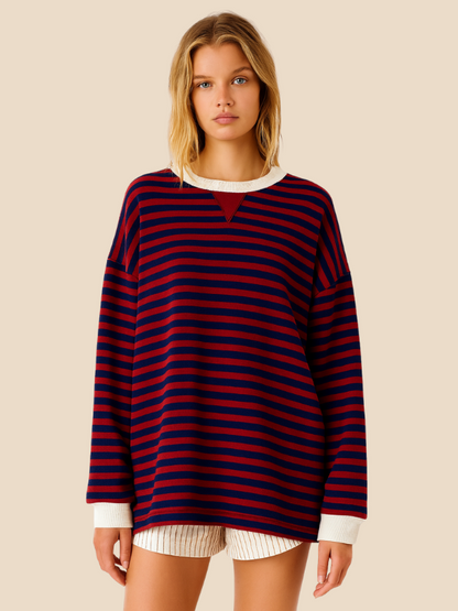 Mabel | Kobiecy sweter w paski o oversize'owym kroju