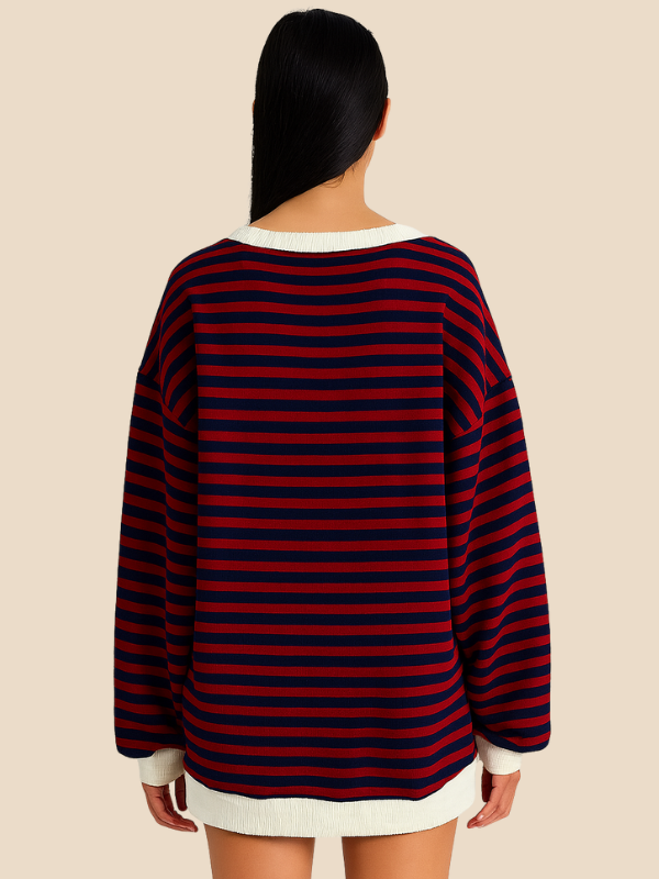 Mabel | Kobiecy sweter w paski o oversize'owym kroju