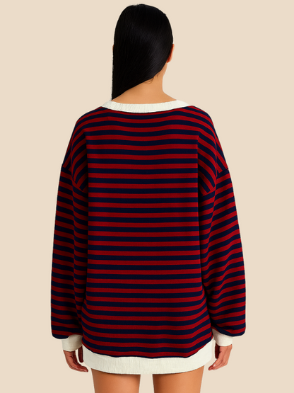 Mabel | Kobiecy sweter w paski o oversize'owym kroju