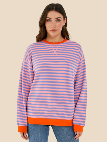 Mabel | Kobiecy sweter w paski o oversize'owym kroju