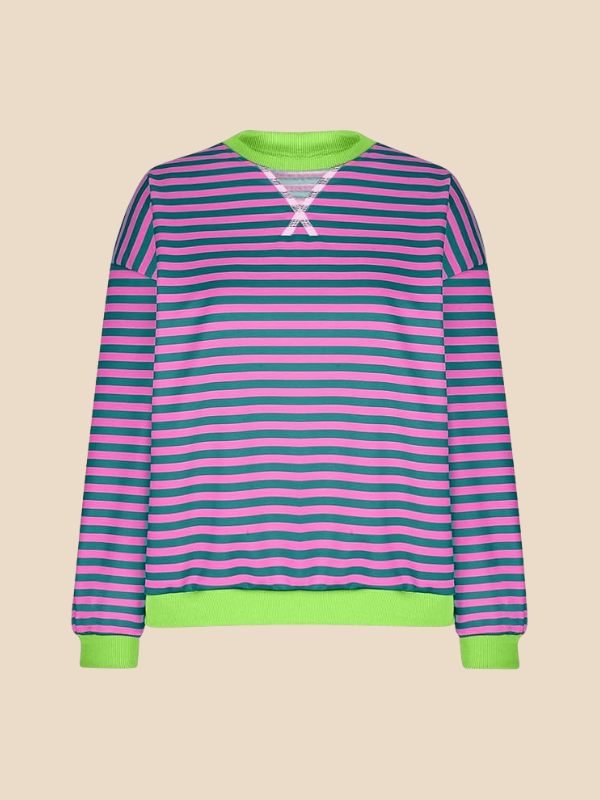 Mabel | Kobiecy sweter w paski o oversize'owym kroju