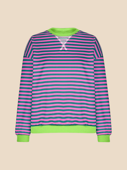 Mabel | Kobiecy sweter w paski o oversize'owym kroju