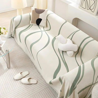 Odwracalny pokrowiec na sofę z chenilli i bawełny – LuxeCasa