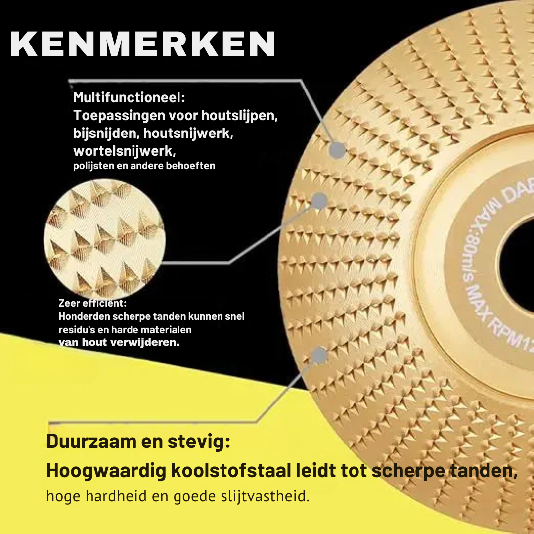 Tarcze do szlifierki kątowej do drewna – Zestaw 3 sztuk do cięcia, formowania i szlifowania