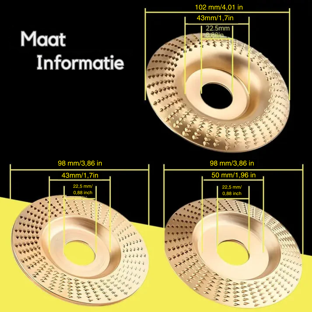 Tarcze do szlifierki kątowej do drewna – Zestaw 3 sztuk do cięcia, formowania i szlifowania