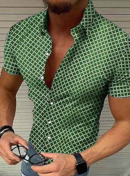 NIKO | Męska krótko rękawowa koszula w kratę