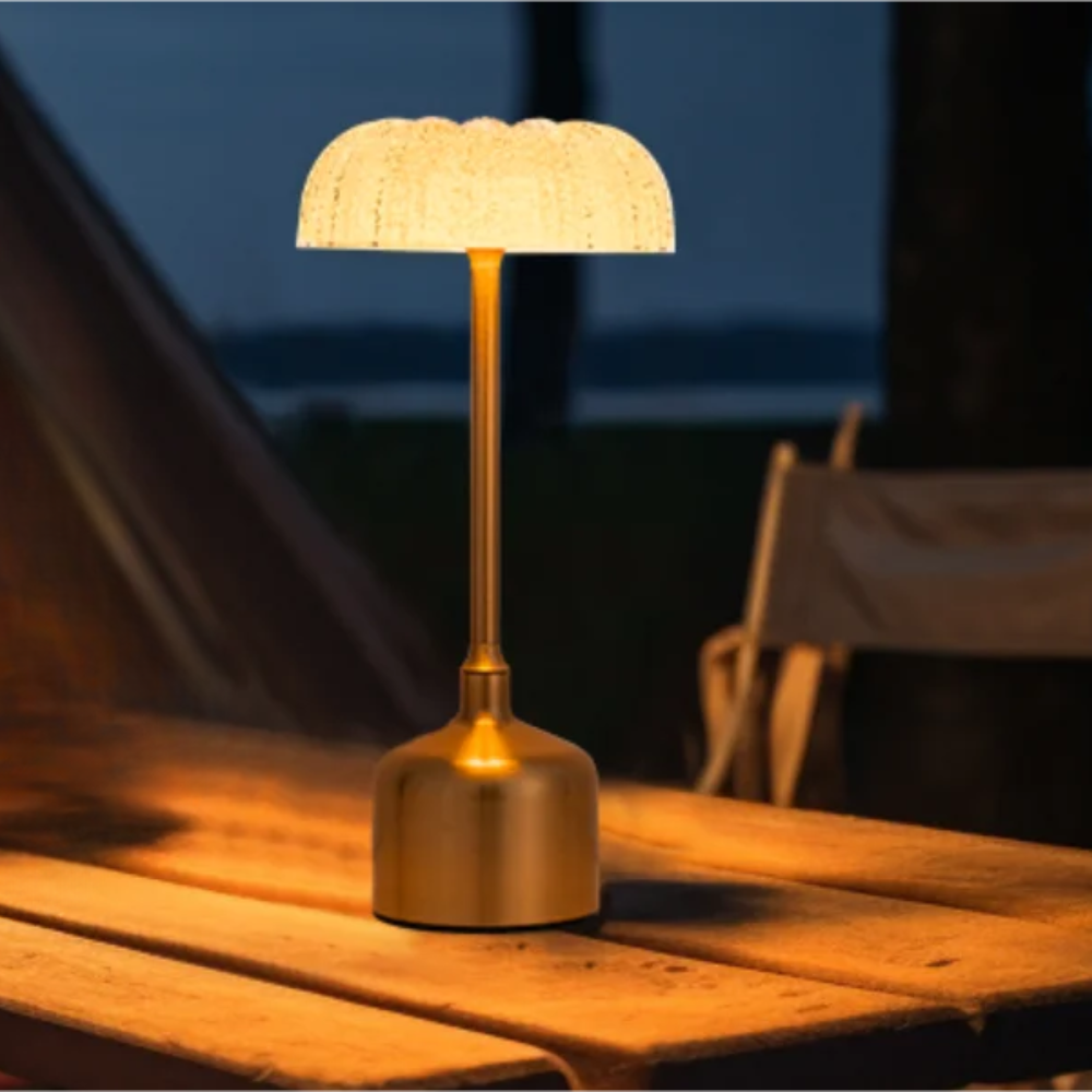 Bezprzewodowa Kryształowa Lampa Stołowa w Kształcie Kwiatu