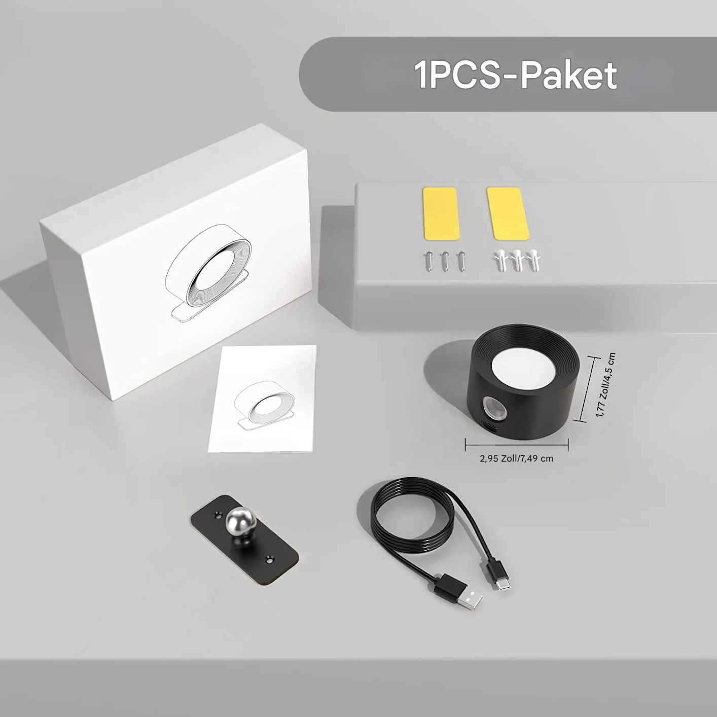 Bezprzewodowa lampa ścienna z funkcją ładowania - LumoFlex