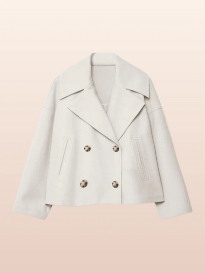 Klasyczna Krótka Dwurzędowa Kurtka Damska na Jesień