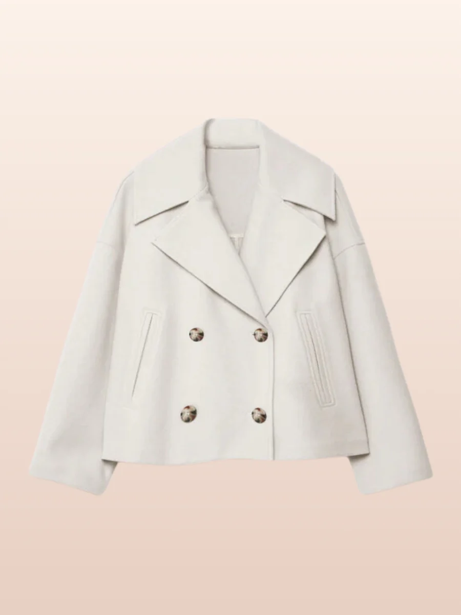 Klasyczna Krótka Dwurzędowa Kurtka Damska na Jesień