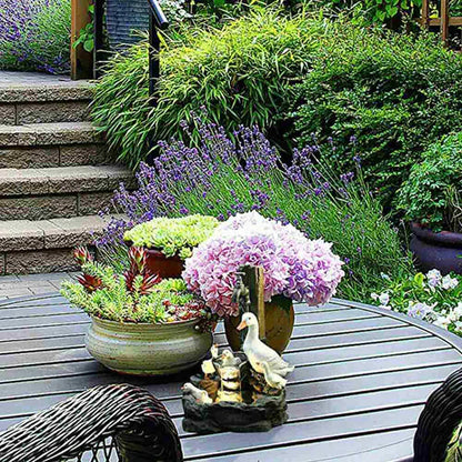 Fontanna Rodzina Kaczek QuackHaven - Dekoracyjna i Relaksująca Ozdoba do Ogrodu - Lekka i Idealna na Zewnątrz