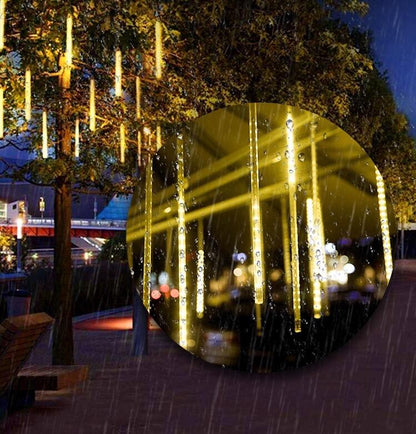 Świecące Sople Meteor z Efektem Spadającego Śniegu