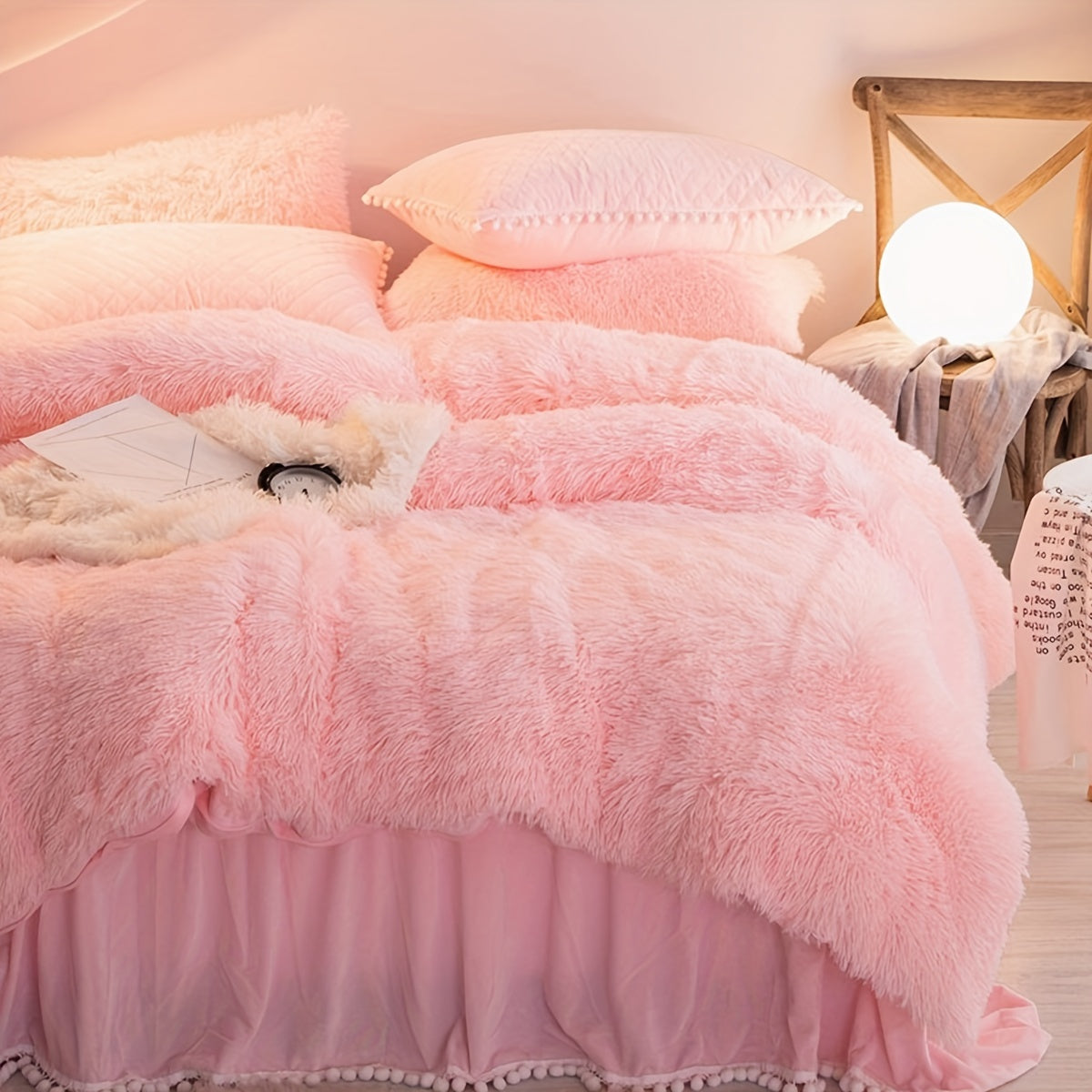 Trzyczęściowy Zestaw Pościeli Welurowej z Aksamitnym Akcentem