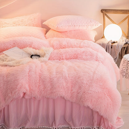 Trzyczęściowy Zestaw Pościeli Welurowej z Aksamitnym Akcentem