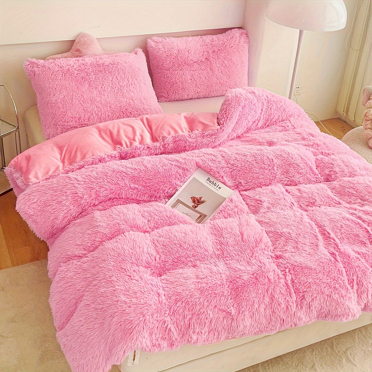 Trzyczęściowy Zestaw Pościeli Welurowej z Aksamitnym Akcentem