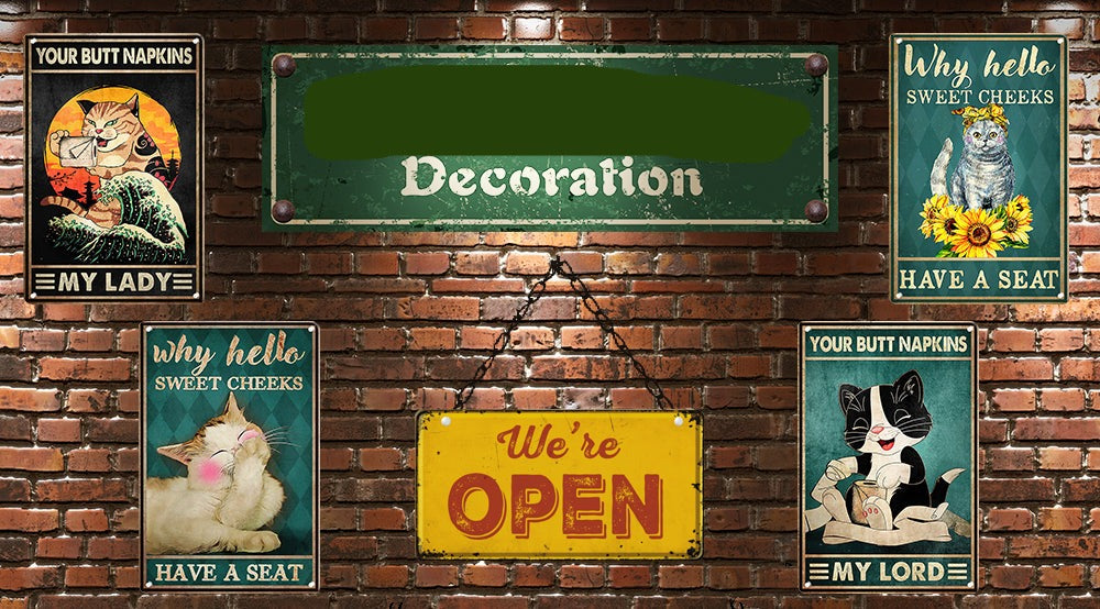 Artystyczny kot na metalowej płycie