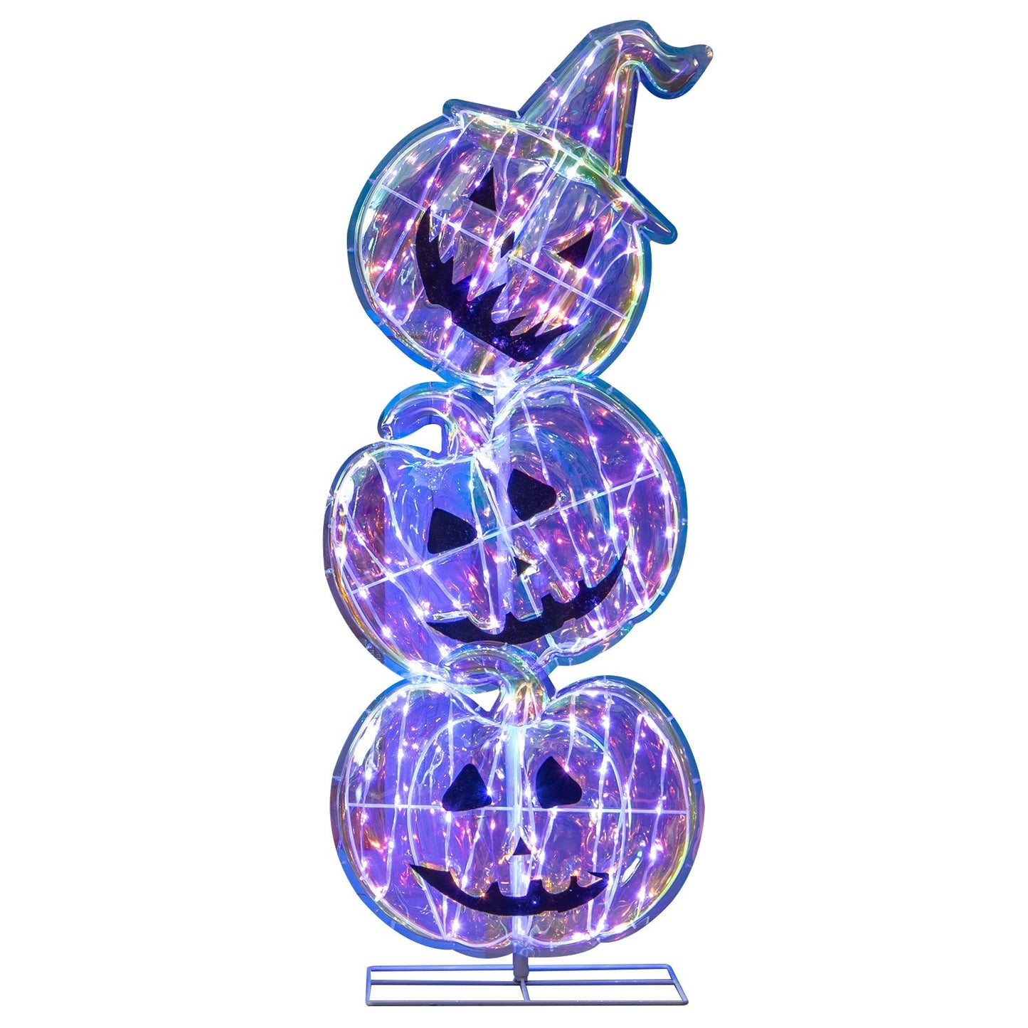 Podświetlana dekoracja Halloween z dyniami — wysoka LED ozdoba do ogrodu i wnętrz (105 cm)