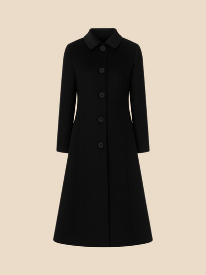 Divisha | Elegancki Długi Wełniany Płaszcz Damski - Ciepły Zimowy Wierzchniak