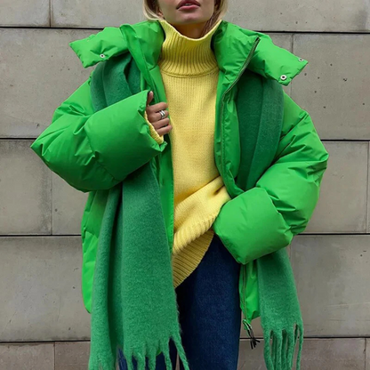 Stellianet | Oversize Damska Kurtka Puchowa z Kapturem