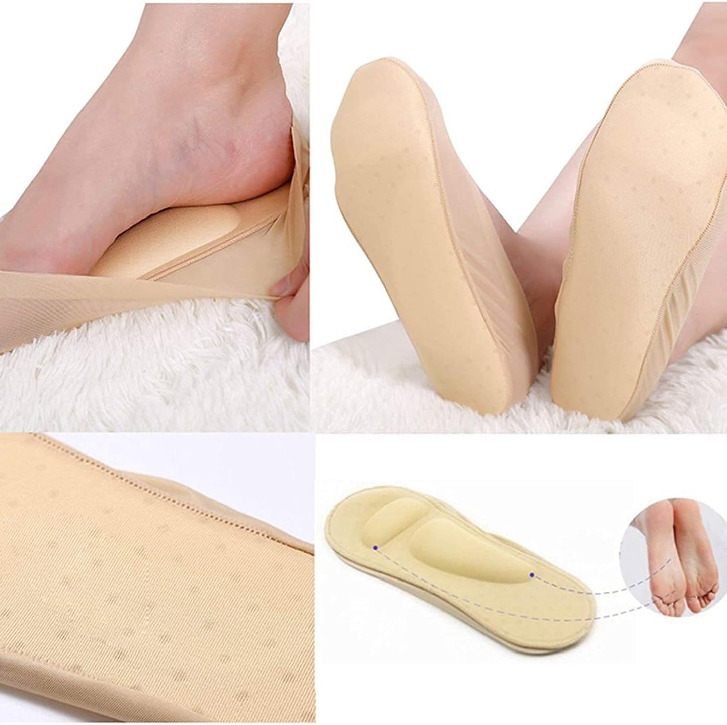 3D Wsparcie Łuku Skarpety Damskie - Oddychające, Antypoślizgowe, Elegancki Design