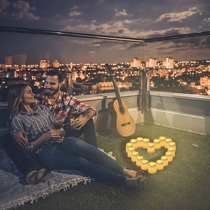 GlowFlicker - Zestaw 24 bezpłomieniowych świec LED