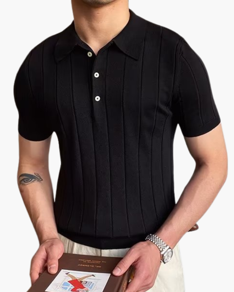 Cannes Striped Cotton Polo Shirt