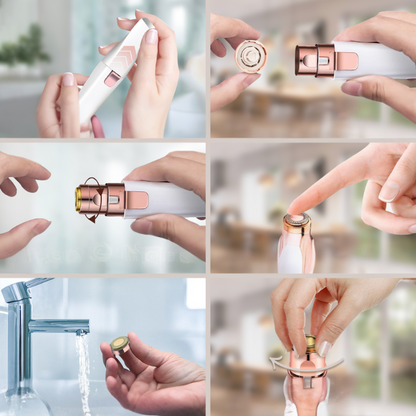 FlawlessBrow - Podwójny Trymer do Brwi i Twarzy w Eleganckim Białym Wykończeniu