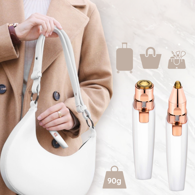 FlawlessBrow - Podwójny Trymer do Brwi i Twarzy w Eleganckim Białym Wykończeniu