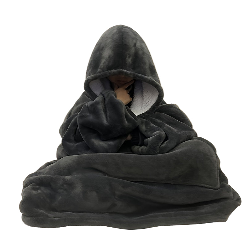 Uniwersalny Sweter-Koc z Praktyczną Kieszenią Kangurką