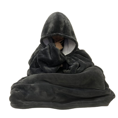 Uniwersalny Sweter-Koc z Praktyczną Kieszenią Kangurką