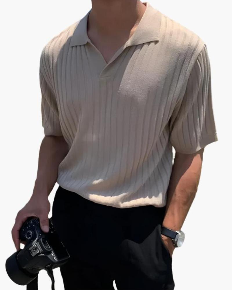 Florencja - Prążkowane Polo z Bawełny