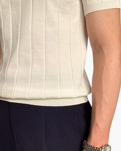 Cannes Striped Cotton Polo Shirt