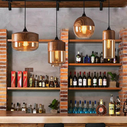 NordLuna - Elegancka skandynawska lampa sufitowa z drewna