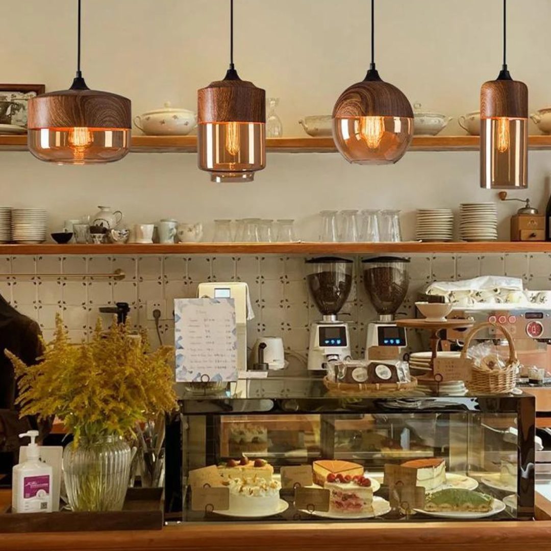 NordLuna - Elegancka skandynawska lampa sufitowa z drewna