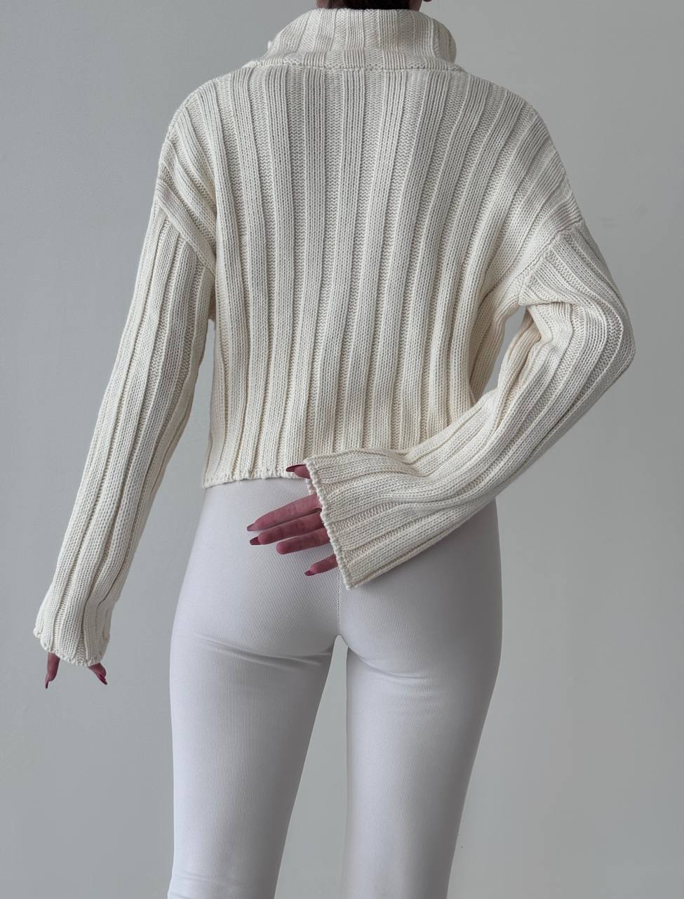 Lotte | Czarny Sweter z Suwakiem