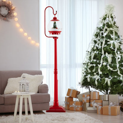 HolidayPost – 68-inch Christmas Lamp with Enchanted Snow Globe