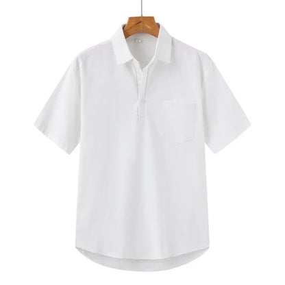 River Blouse - Short Sleeve Linen Polo