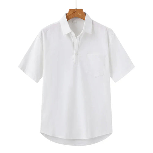 River Blouse - Short Sleeve Linen Polo