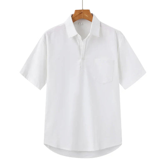 River Blouse - Short Sleeve Linen Polo
