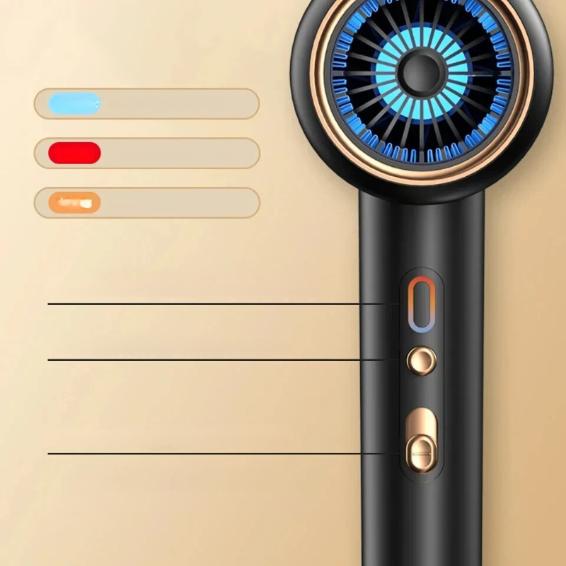 SalonPro - Wysokowydajna suszarka do włosów z podwójną regulacją temperatury i szczotką