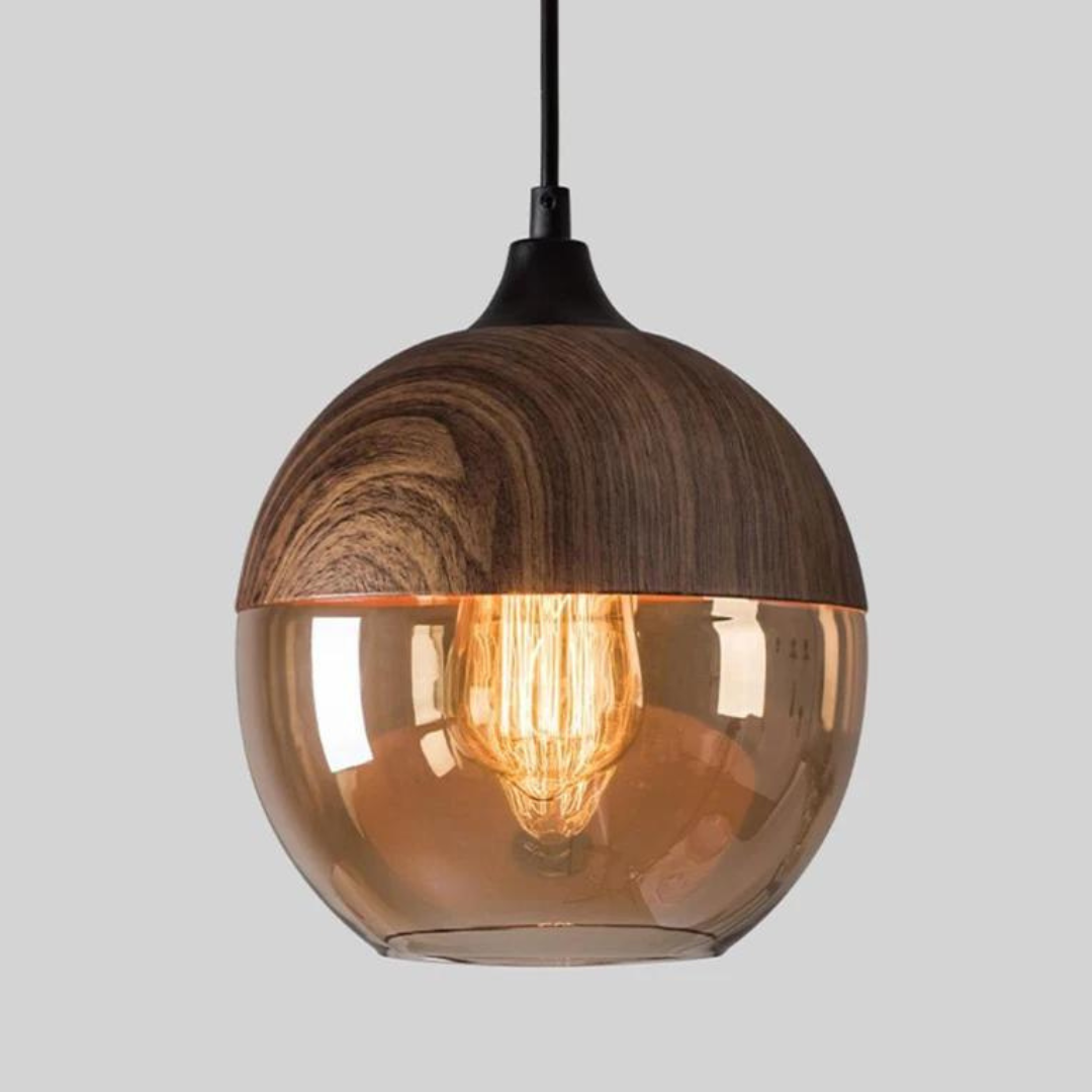 NordLuna - Elegancka skandynawska lampa sufitowa z drewna