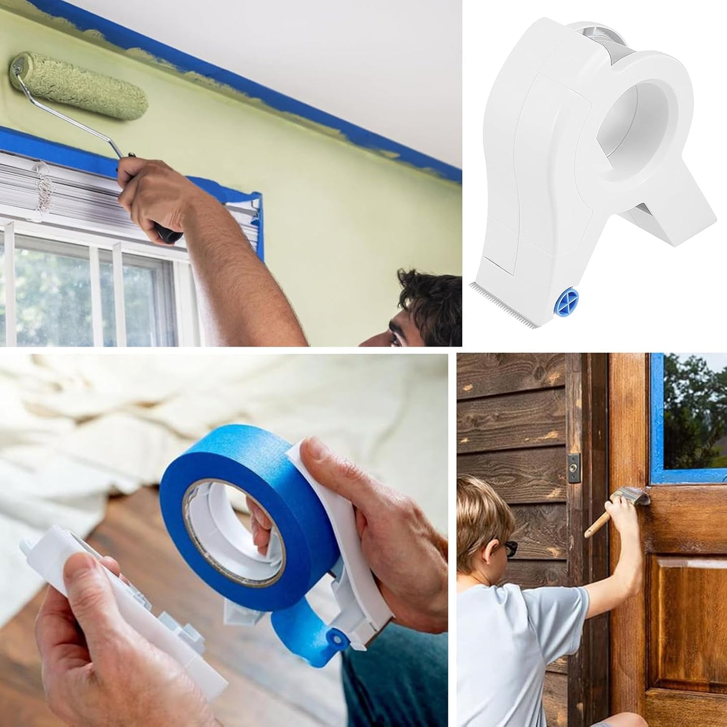 Zestaw z dyspenserem taśmy malarskiej i nożem – 2 rolki w komplecie