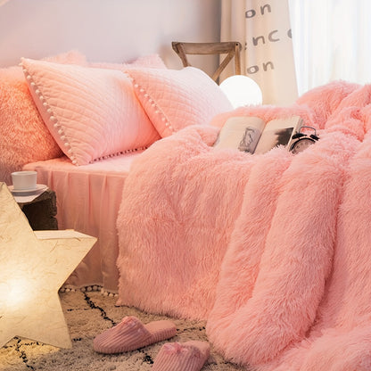 Trzyczęściowy Zestaw Pościeli Welurowej z Aksamitnym Akcentem