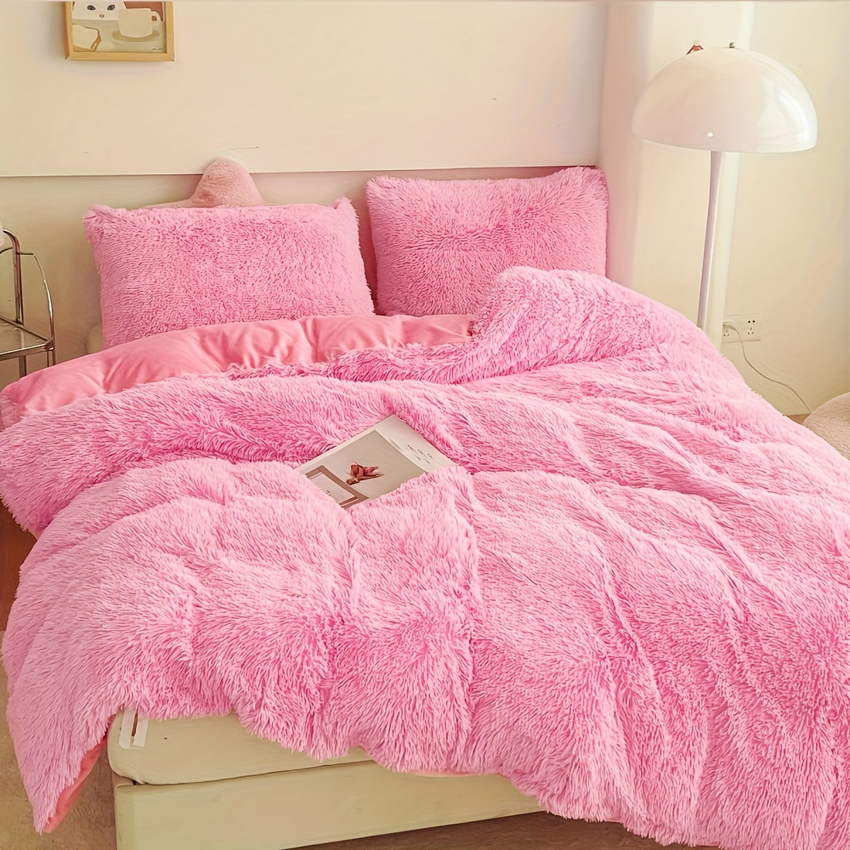 Trzyczęściowy Zestaw Pościeli Welurowej z Aksamitnym Akcentem