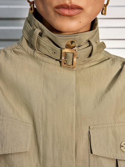Celina | Krótka bawełniana kurtka z paskiem