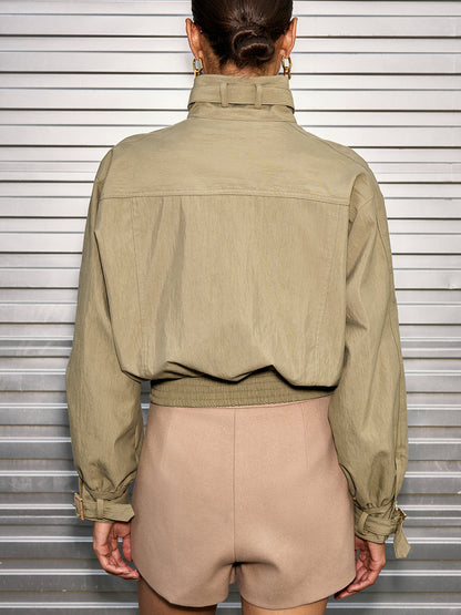 Celina | Krótka bawełniana kurtka z paskiem