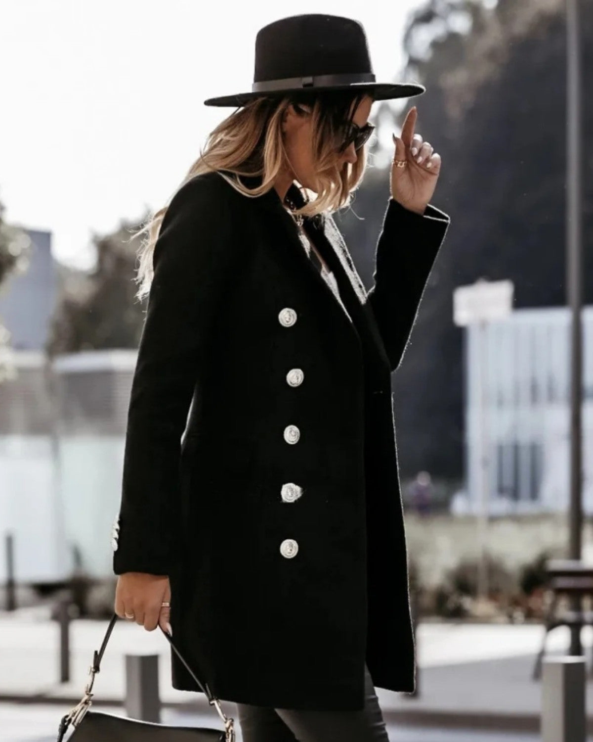 Elegancki Damski Żakiet Slim Fit z Podwójnym Zapięciem