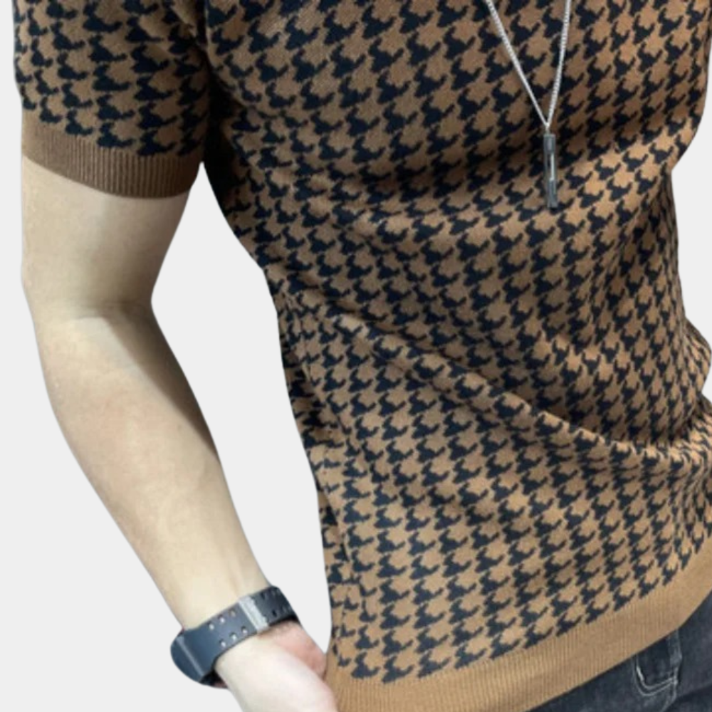 JULES | Elegancka męska koszula w wzór houndstooth