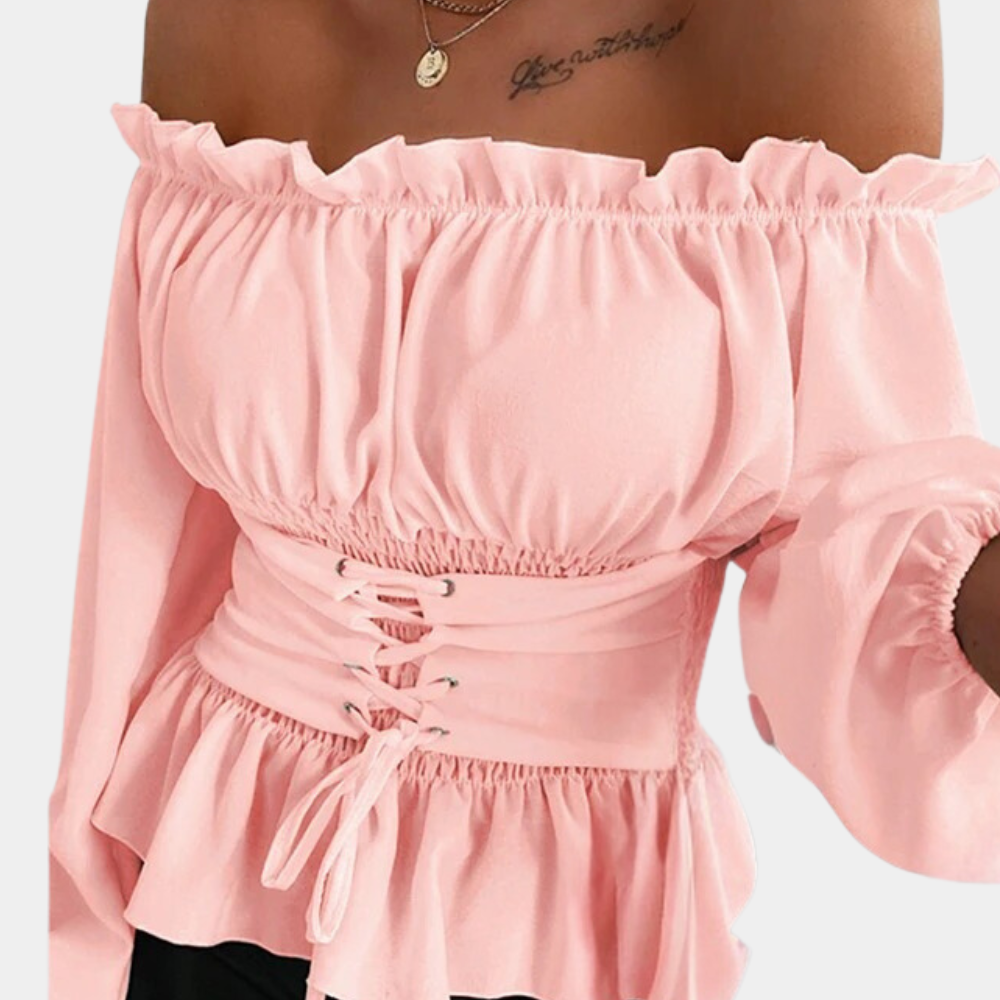 Letnia Bluzka Damska z Odkrytymi Ramionami